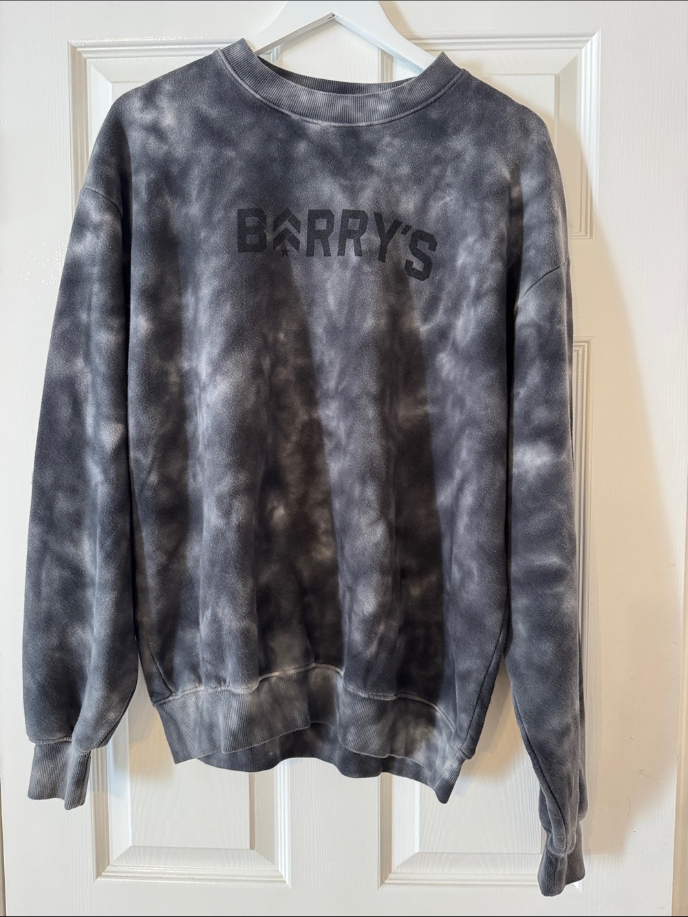 Barry’s Bootcamp Men's Gray Tie-Dye Crewneck Sweatshirt Medium